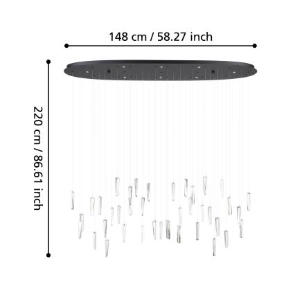 Eglo - Dimbare LED hanglamp aan een koord 8xLED/4,2W/230V 3000K doorzichtig