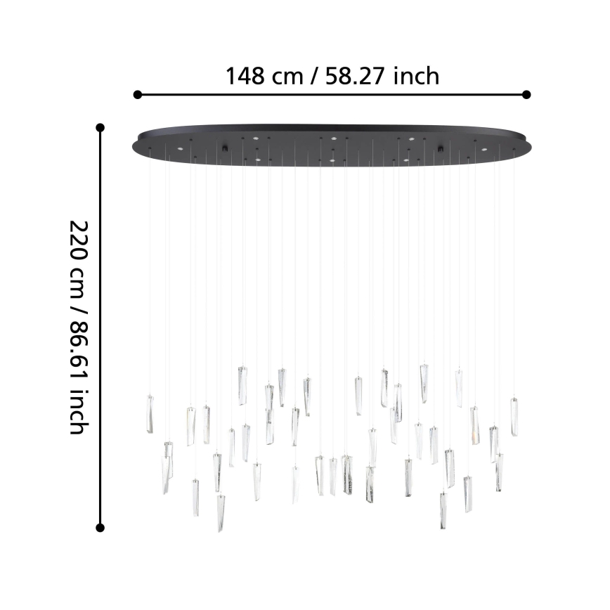 Eglo - Dimbare LED hanglamp aan een koord 8xLED/4,2W/230V 3000K doorzichtig