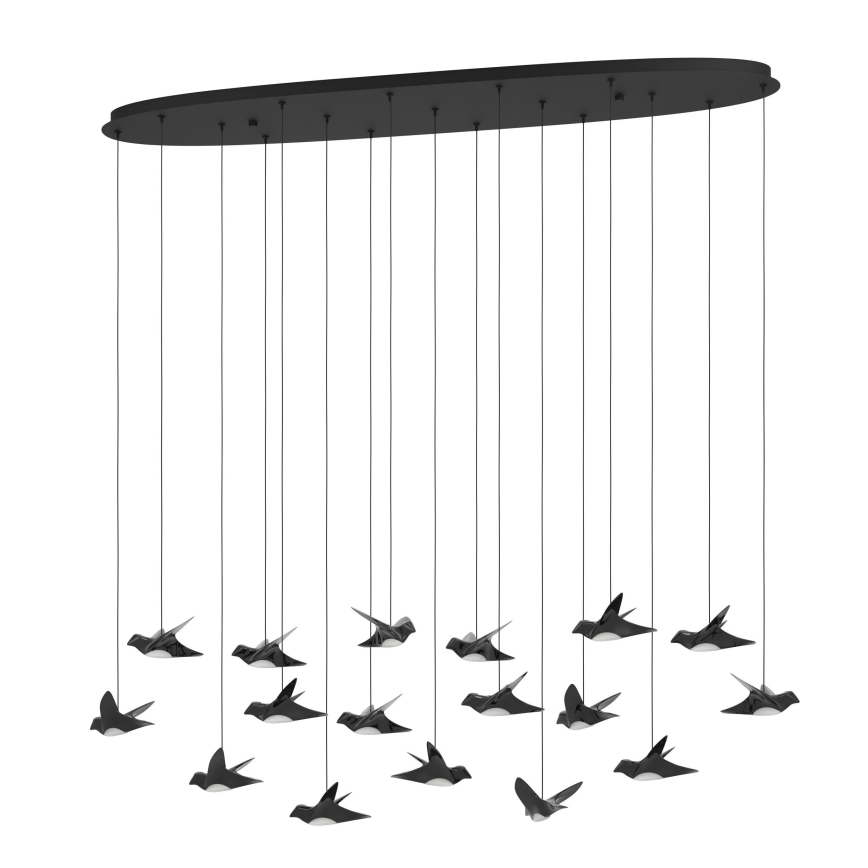 Eglo - Suspension filaire à intensité variable 17xLED/3W/230V 3000K noir