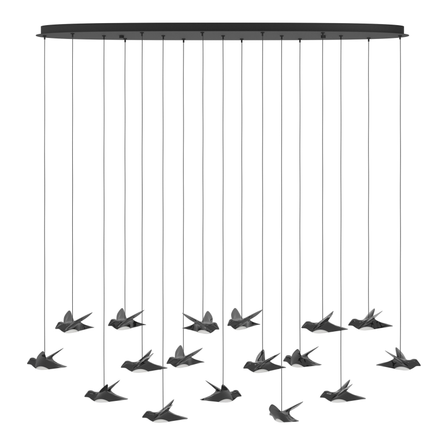 Eglo - Suspension filaire à intensité variable 17xLED/3W/230V 3000K noir
