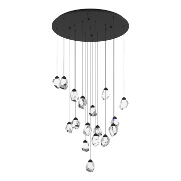 Eglo 390357 - Suspension filaire à intensité variable SINDICAT 17xLED/3W/230V noir/transparent