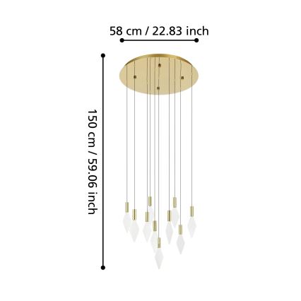 Eglo - Suspension filaire à intensité variable 10xLED/3W/230V 3000K d. 58 cm doré