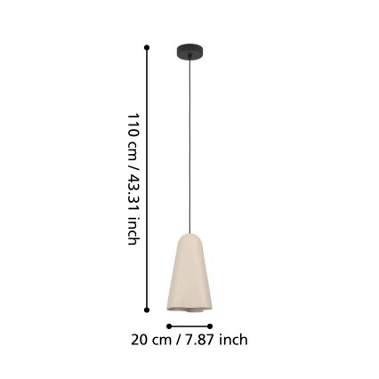 Eglo - Hanglamp aan een koord 1xE27/40W/230V beige