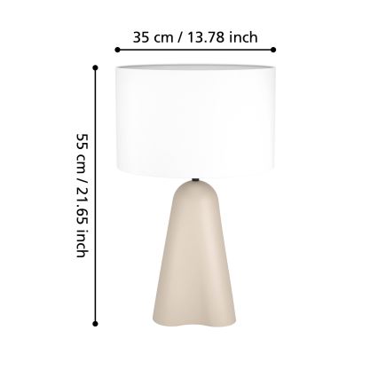 Eglo - Tafellamp 1xE27/40W/230V beige