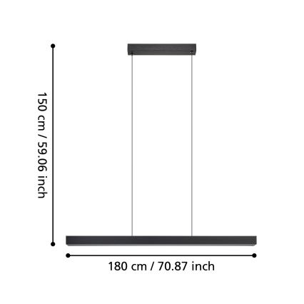 Eglo - Suspension filaire à intensité variable LED/20W/230V 3000K noir