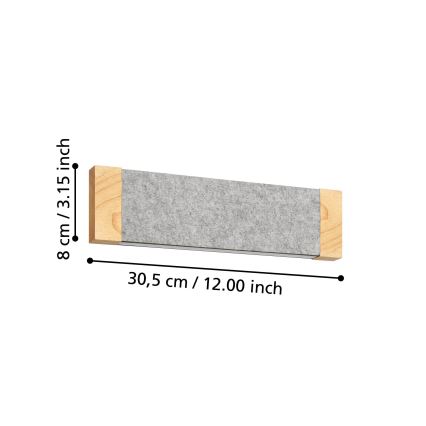 Eglo - LED wand verlichting 2xLED/5,4W/230V 3000K bruin/grijs