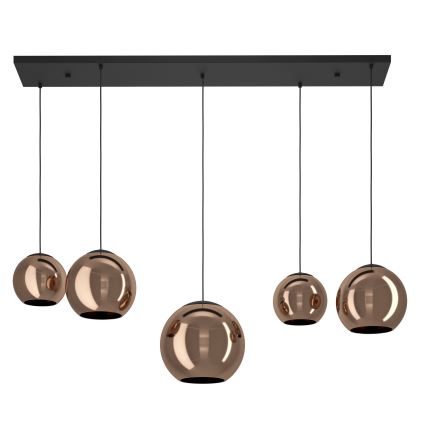 Eglo - Suspension filaire 5xE27/40W/230V cuivre