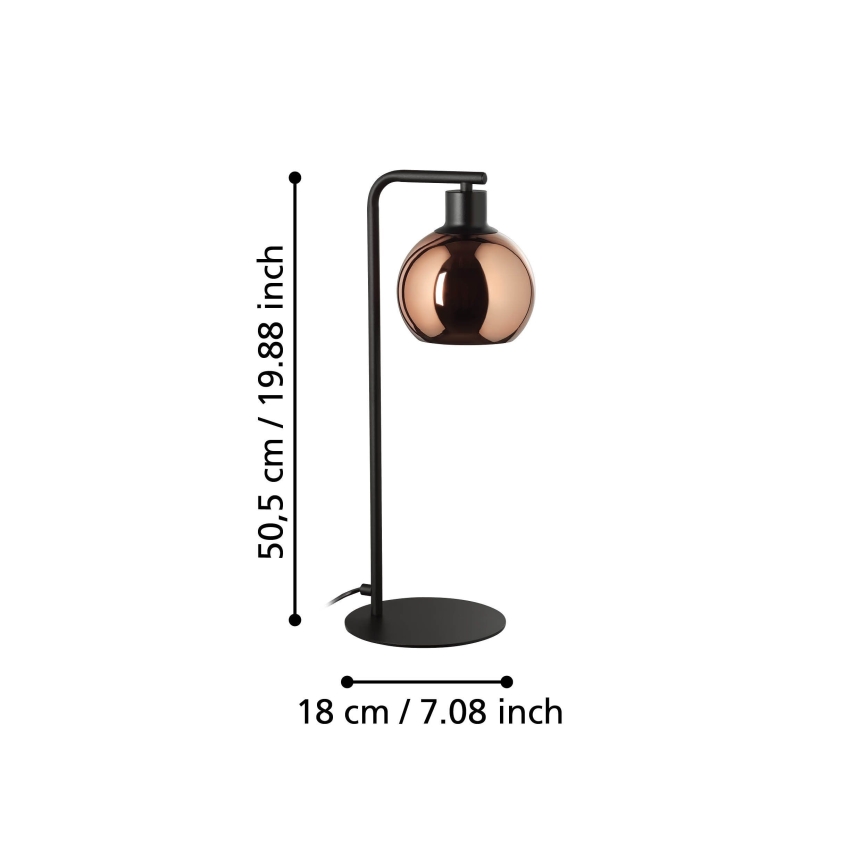 Eglo - Tafellamp 1xE27/40W/230V koper
