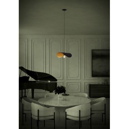 Eglo - Hanglamp aan een koord 1xE27/40W/230V 53 cm zwart/goud