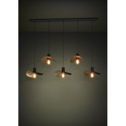 Eglo - Suspension filaire 5xE27/40W/230V noir/doré
