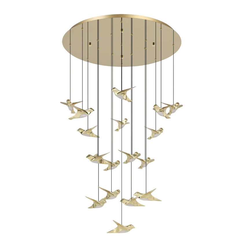Eglo - Dimbare LED hanglamp aan een koord 17xLED/3W/230V 3000K goud