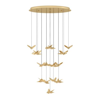 Eglo - Dimbare LED hanglamp aan een koord 17xLED/3W/230V 3000K goud