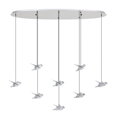 Eglo - Suspension filaire à intensité variable 8xLED/4,2W/230V 3000K chrome brillant