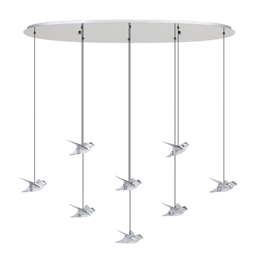 Eglo - Suspension filaire à intensité variable 8xLED/4,2W/230V 3000K chrome brillant