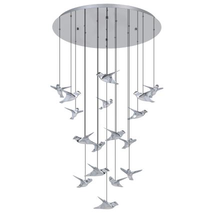 Eglo - Suspension filaire à intensité variable 17xLED/3W/230V 3000K chrome brillant
