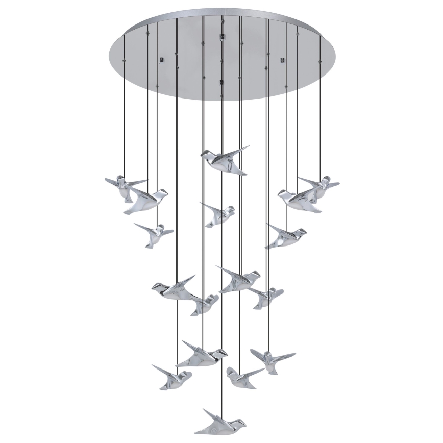 Eglo - Suspension filaire à intensité variable 17xLED/3W/230V 3000K chrome brillant