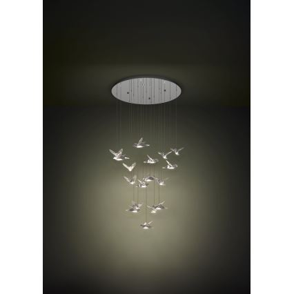 Eglo - Suspension filaire à intensité variable 17xLED/3W/230V 3000K chrome brillant