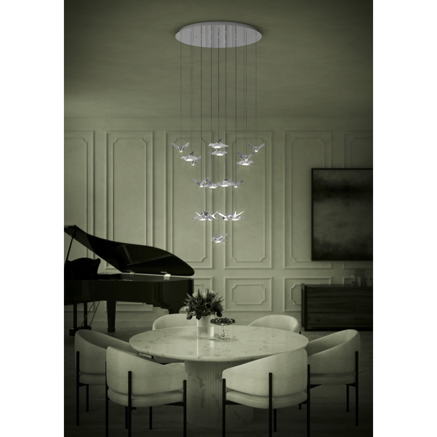 Eglo - Suspension filaire à intensité variable 17xLED/3W/230V 3000K chrome brillant