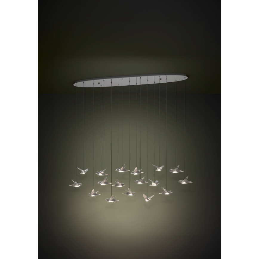 Eglo - Dimbare LED hanglamp aan een koord 17xLED/3W/230V 3000K glanzend chroom