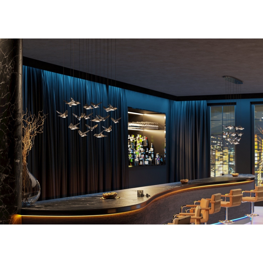 Eglo - Dimbare LED hanglamp aan een koord 17xLED/3W/230V 3000K glanzend chroom