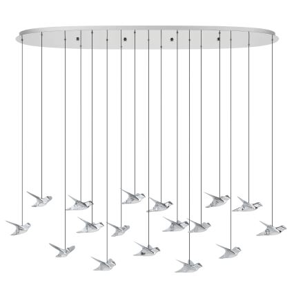 Eglo - Suspension filaire à intensité variable 17xLED/3W/230V 3000K chrome brillant