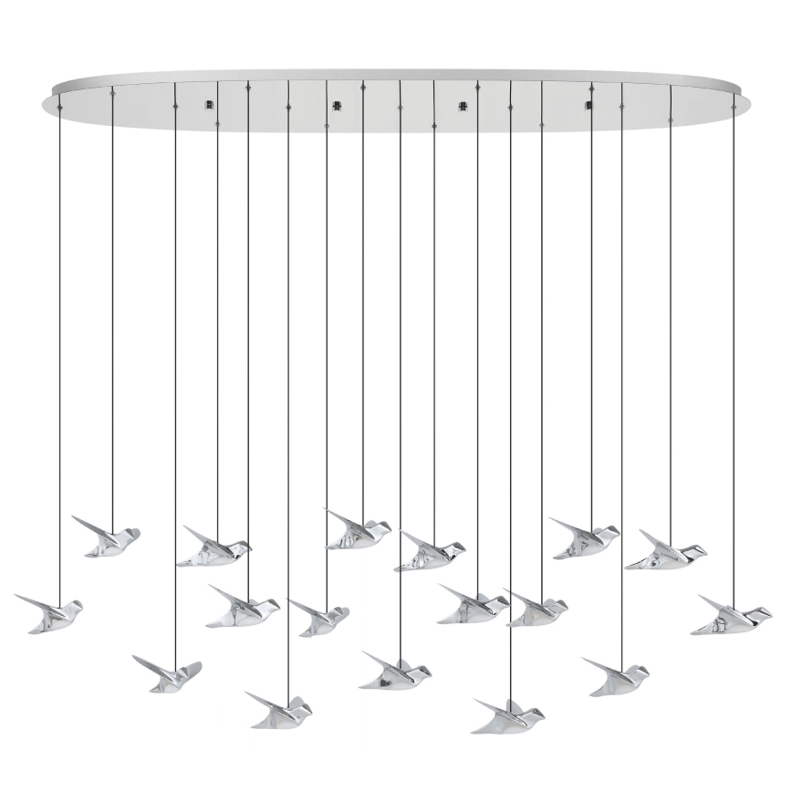Eglo - Suspension filaire à intensité variable 17xLED/3W/230V 3000K chrome brillant