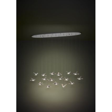 Eglo - Suspension filaire à intensité variable 17xLED/3W/230V 3000K chrome brillant