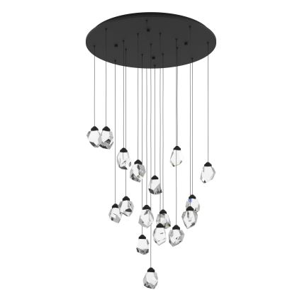 Eglo - Suspension filaire à intensité variable 17xLED/3W/230V 3000K noir/transparent