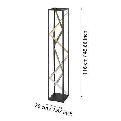 Eglo - Dimbare LED Staande lamp LED/23W/230V 2700-6500K zwart/goud + afstandsbediening
