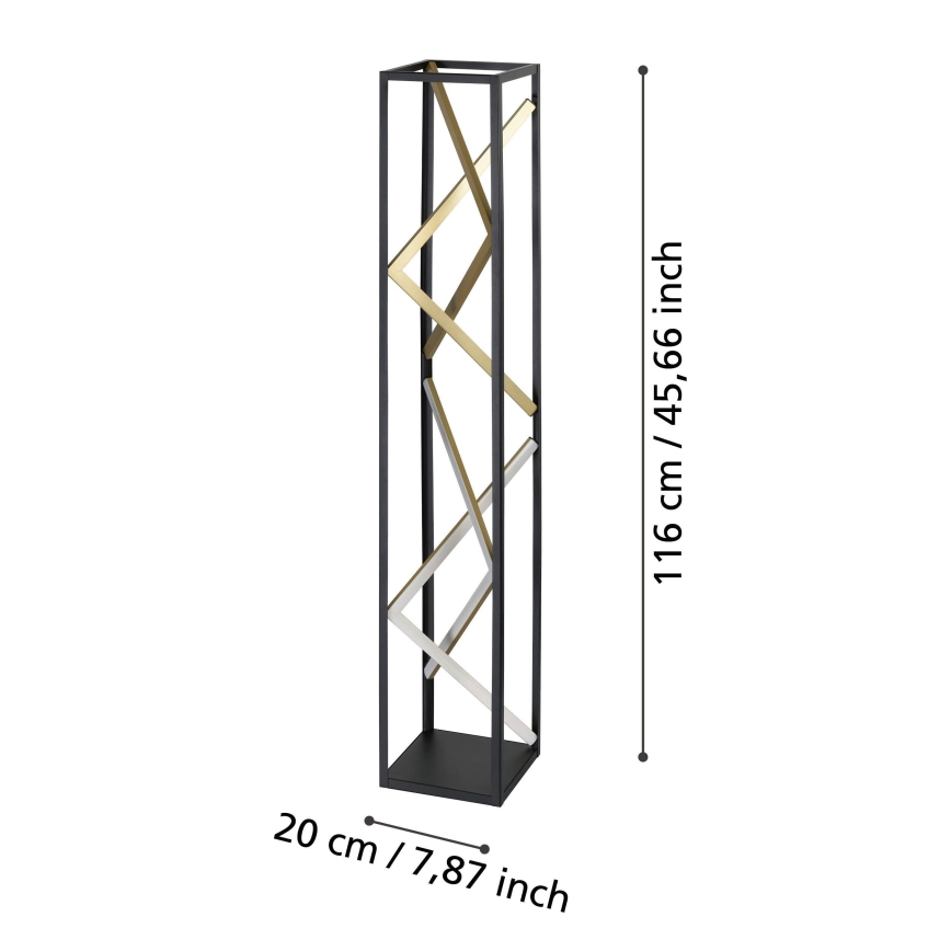 Eglo - Dimbare LED Staande lamp LED/23W/230V 2700-6500K zwart/goud + afstandsbediening