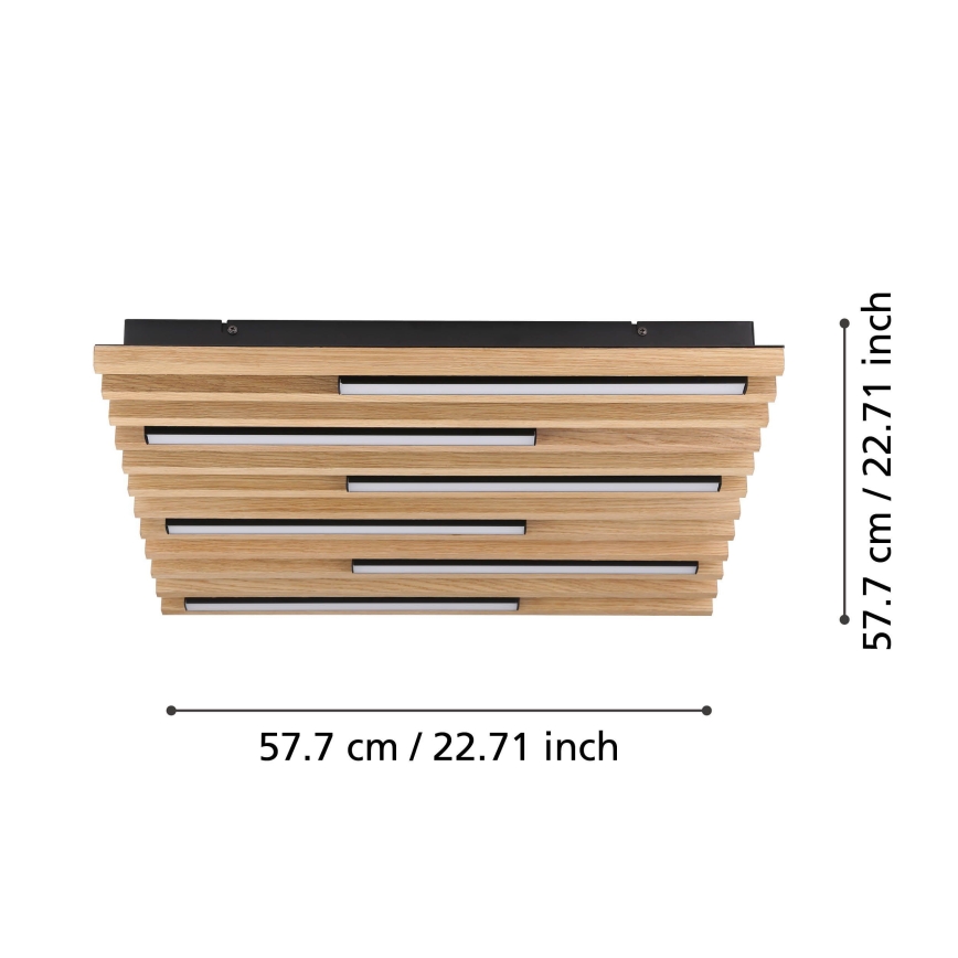 Eglo - Dimbare LED Plafondlamp 6xLED/8,5W/230V 3000K 57,5x57,5 cm bruin