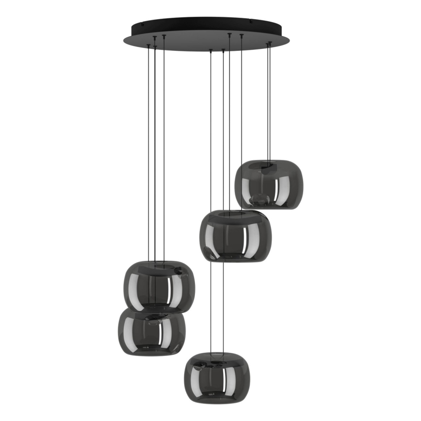 Eglo - Suspension LED dimmable sur câble 5xLED/5,8W/230V noire/fumée