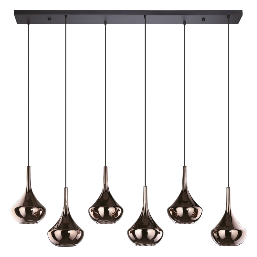 Eglo - Koperen kroonluchter aan kabel 6xE27/28W/230V