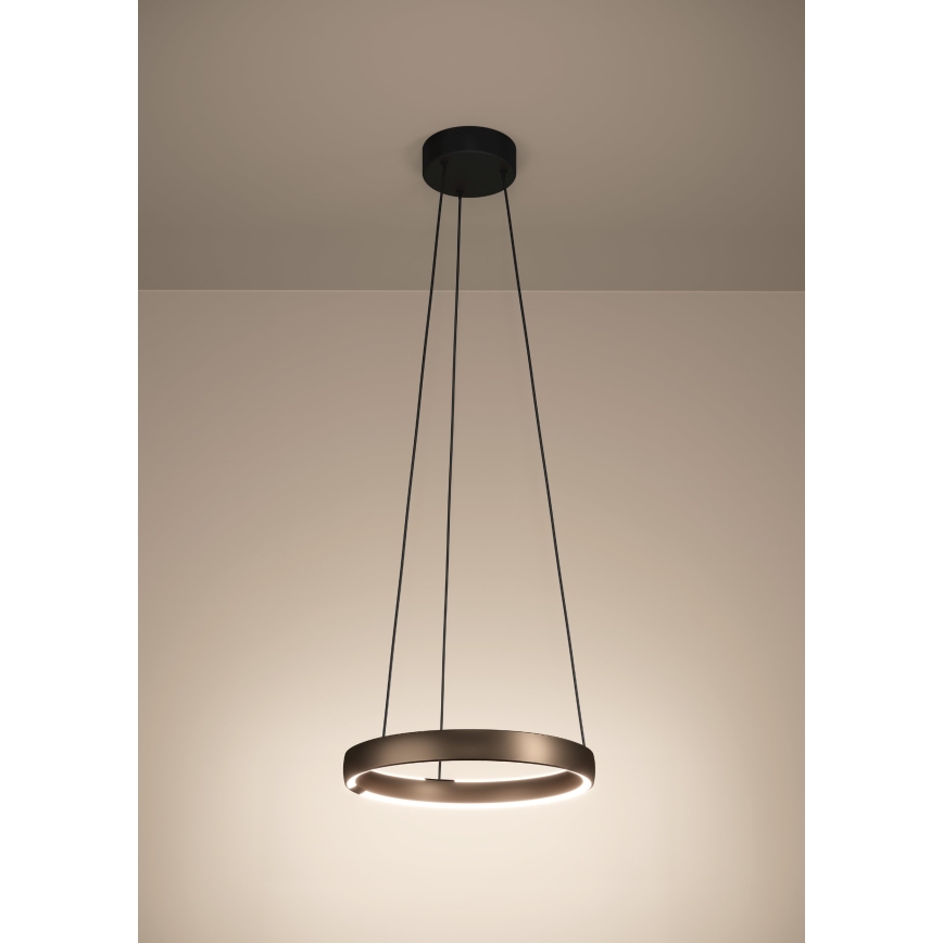 Eglo - LED-dimbare hanglamp aan kabel met bewegingssensor 2xLED/25W/230V 2200-6500K Ø 80 cm bruin