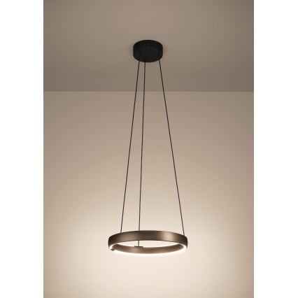 Eglo - Suspension LED dimmable sur câble avec détecteur de mouvement, 2x LED 25 W, 230 V, 2200–6500 K, Ø 80 cm, marron