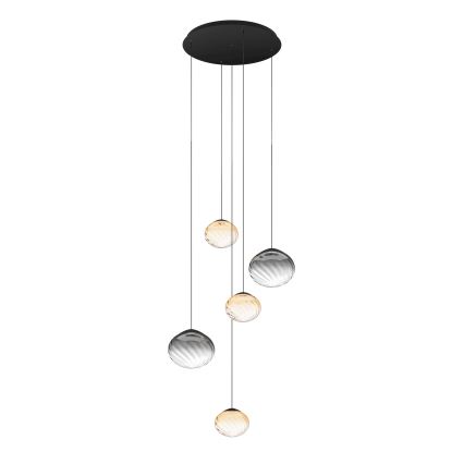 Eglo - LED-dimbare hanglamp aan kabel 5xLED/5,8W/230V 2200-6500K zwart/beige/gerookt + afstandsbediening