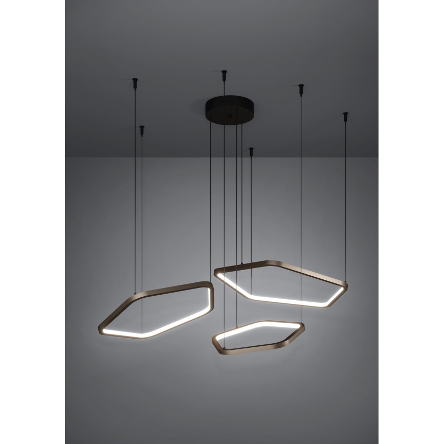Eglo - Dimbare LED-hanglamp aan kabel LED/50W/230V 2200-6500K messing + afstandsbediening