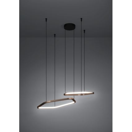 Eglo - Dimbare LED-pendellamp met kabel LED/30W/230V 2200-6500K messing + afstandsbediening