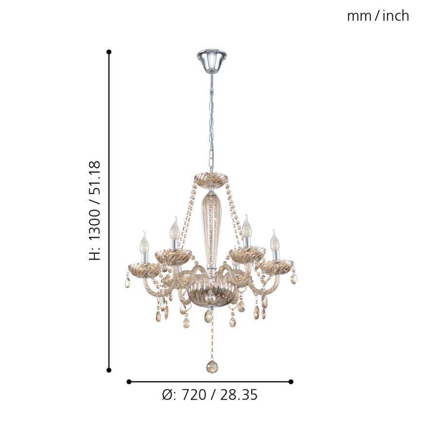 Eglo - Hanglamp 6xE14/40W/230V