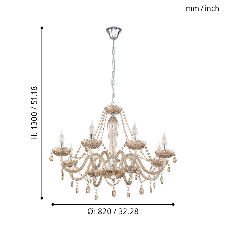 Eglo - Hanglamp 8xE14/40W/230V