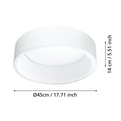 Eglo - Dimbare LED Plafondlamp 1 LED/25,5W/230V