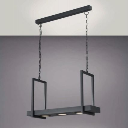 Eglo 39299 - LED RGBW Dimbare kroonluchter aan ketting met plank CALAMONA 3xLED/6W/230V + afstandsbediening