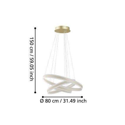 Eglo - Suspension filaire à intensité variable LED/78W/230V + LED/70W + LED/34W