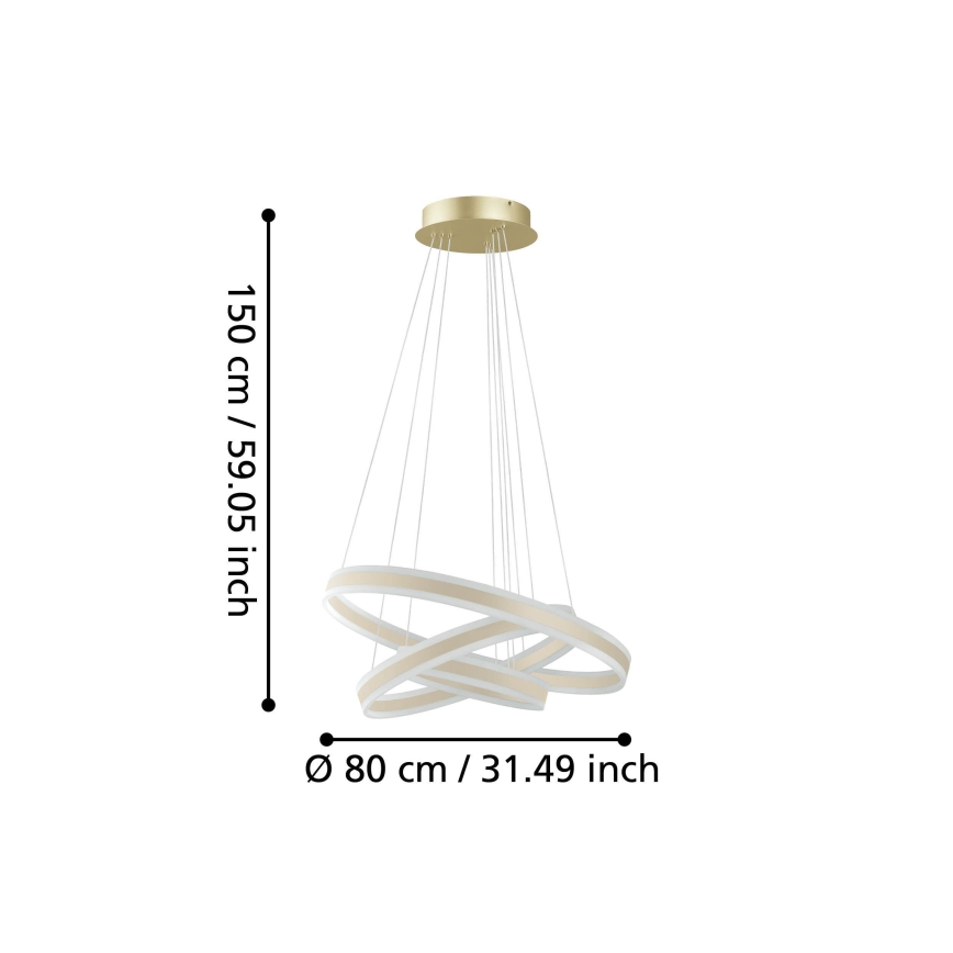 Eglo - Suspension filaire à intensité variable LED/78W/230V + LED/70W + LED/34W