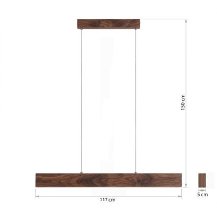 Eglo - Suspension LED dimmable sur câble LED/21W/230V + LED/8,4W noyer