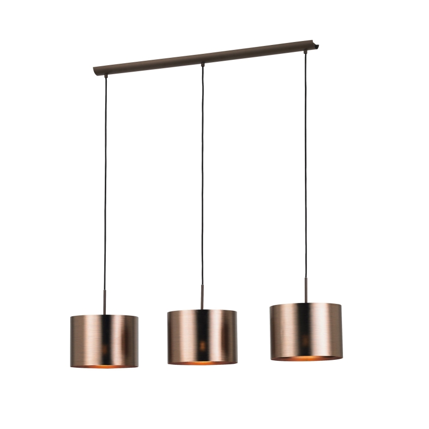Eglo - Hanglamp aan een koord 3xE27/60W/230V koper