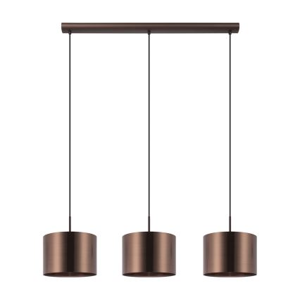 Eglo - Hanglamp aan een koord 3xE27/60W/230V koper
