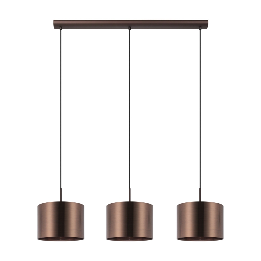 Eglo - Hanglamp aan een koord 3xE27/60W/230V koper