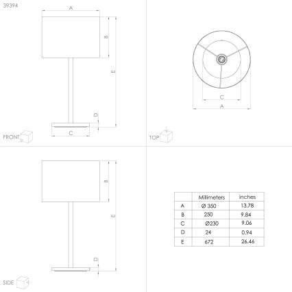 Eglo - Tafellamp 1xE27/60W/230V koper