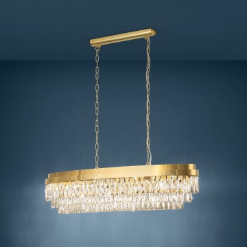 Eglo 39463 - Hanglamp aan een ketting VALPARAISO 13xE14/40W/230V goudkleurig